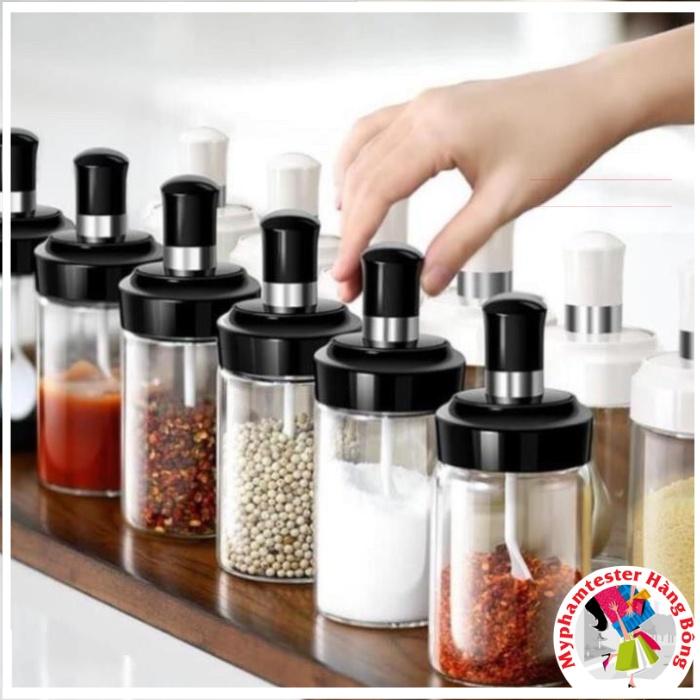 Lọ đựng gia vị, hũ đựng gia vị kèm thìa múc
