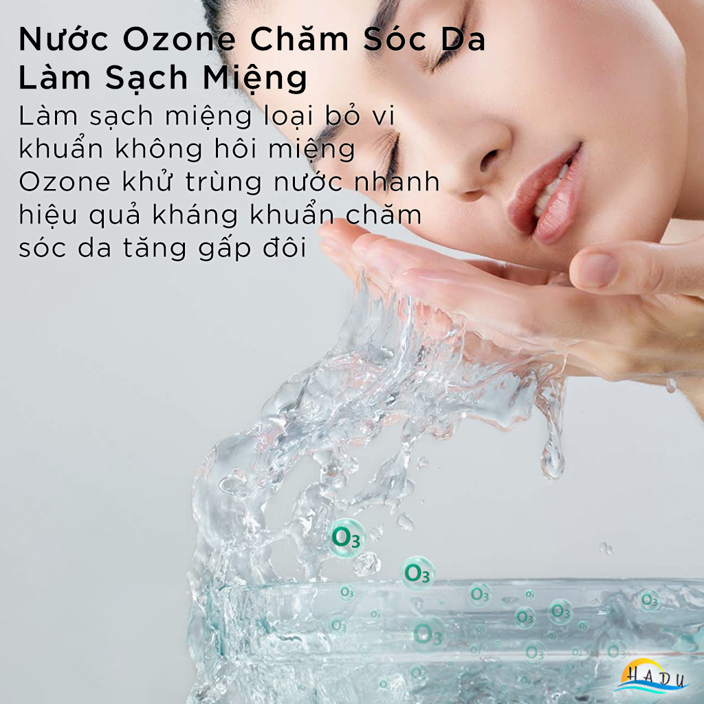 Máy Khử Khuẩn Độc Thực Phẩm Rau Củ Ozone Lọc Không Khí Ion Âm Đa Năng Cao Cấp HADU