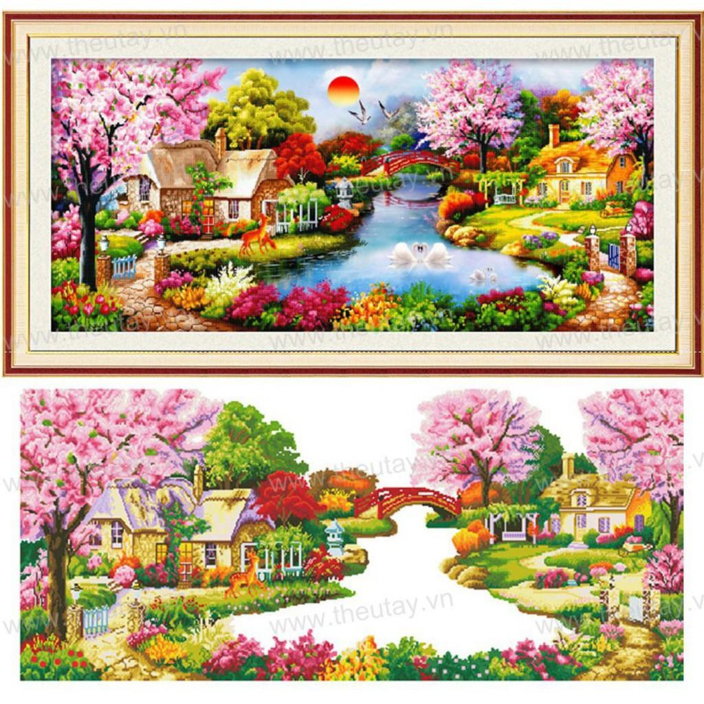 Tranh đính đá mùa xuân ấm áp LV009