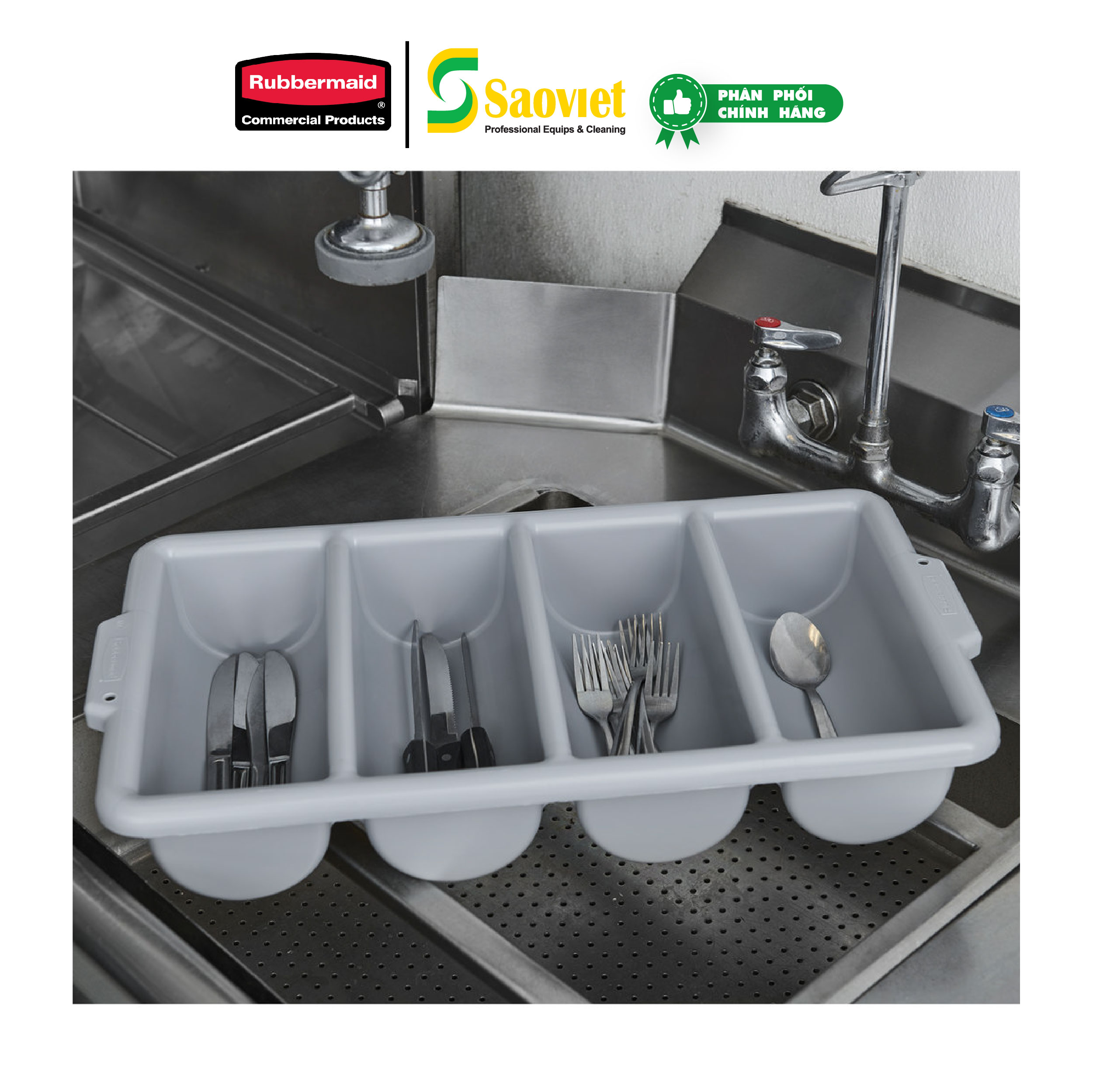 KHAY NHỰA ĐỰNG DAO KÉO RUBBERMAID (CHÍNH HÃNG) - FG336200GRAY