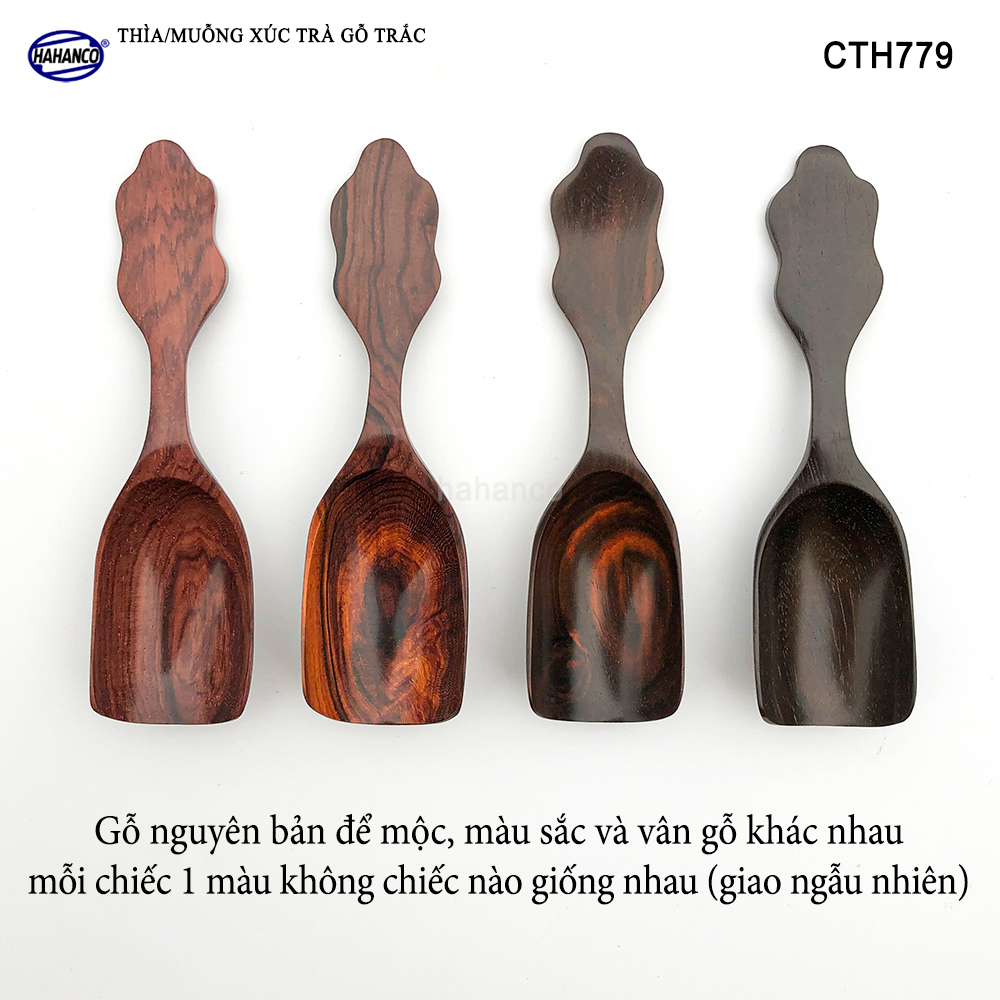 Thìa Gỗ Xúc Trà/Đồ Khô/Decor HAHANCO_Gỗ Trắc Cẩm Lai Cao Cấp