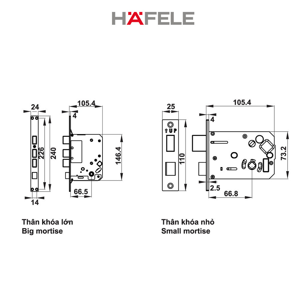 Khóa điện tử vân tay thân khóa lớn xuất xứ Hàn Quốc Hafele EL7700 - 912.05.584 (Hàng chính hãng)