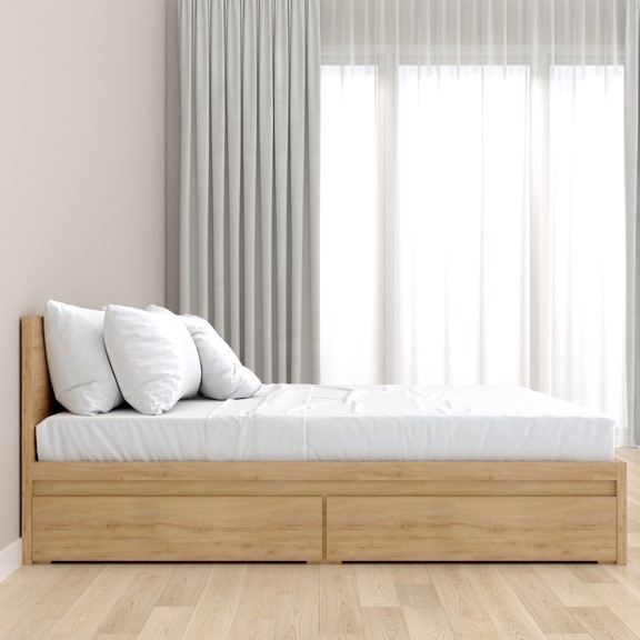 MOLTENI, Giường ngủ 2 hộc tủ, 1m, Phong cách Bắc Âu, 210x110x35cm