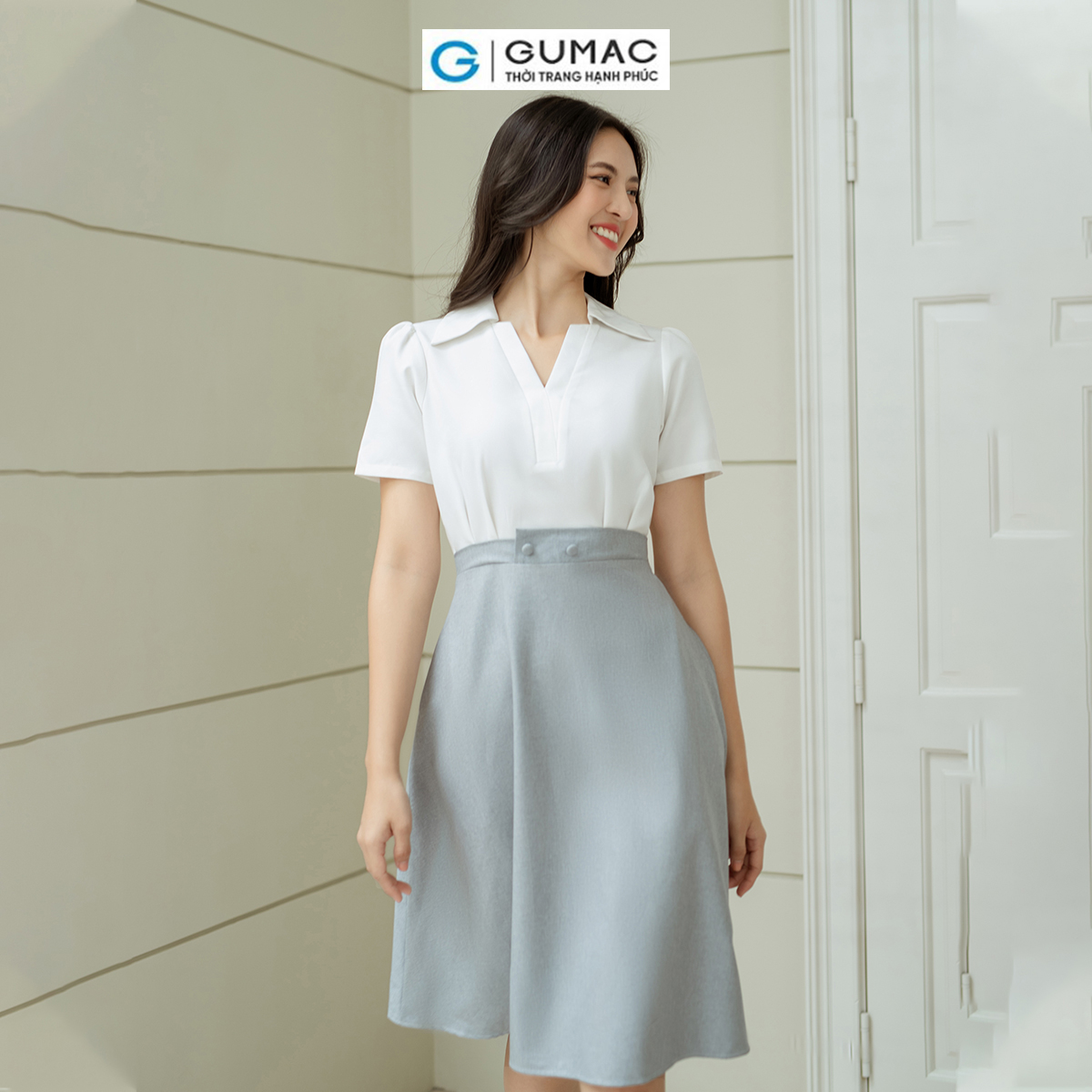 Đầm A phối tùng GUMAC DD08025