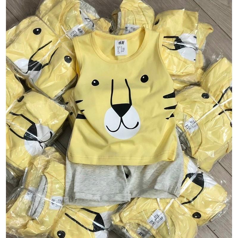 Bộ Sát Nách Hình Sư Tử Vàng Xinh Xắn Chât Cotton Cho Bé - Nhà Cam