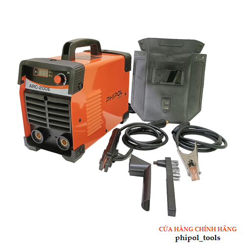 Máy hàn PHIPOL TOOLS ARC-200E chuyên hàn que 3.2 ly, dòng điện 220V, kèm nhiều phụ kiện - Hàng Chính Hãng