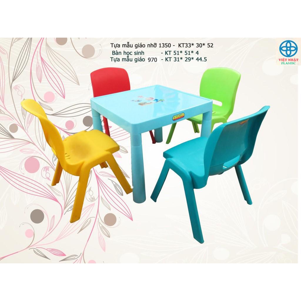 Bộ bàn ghế học sinh (1 bàn + 4 ghế _ chat chọn màu)