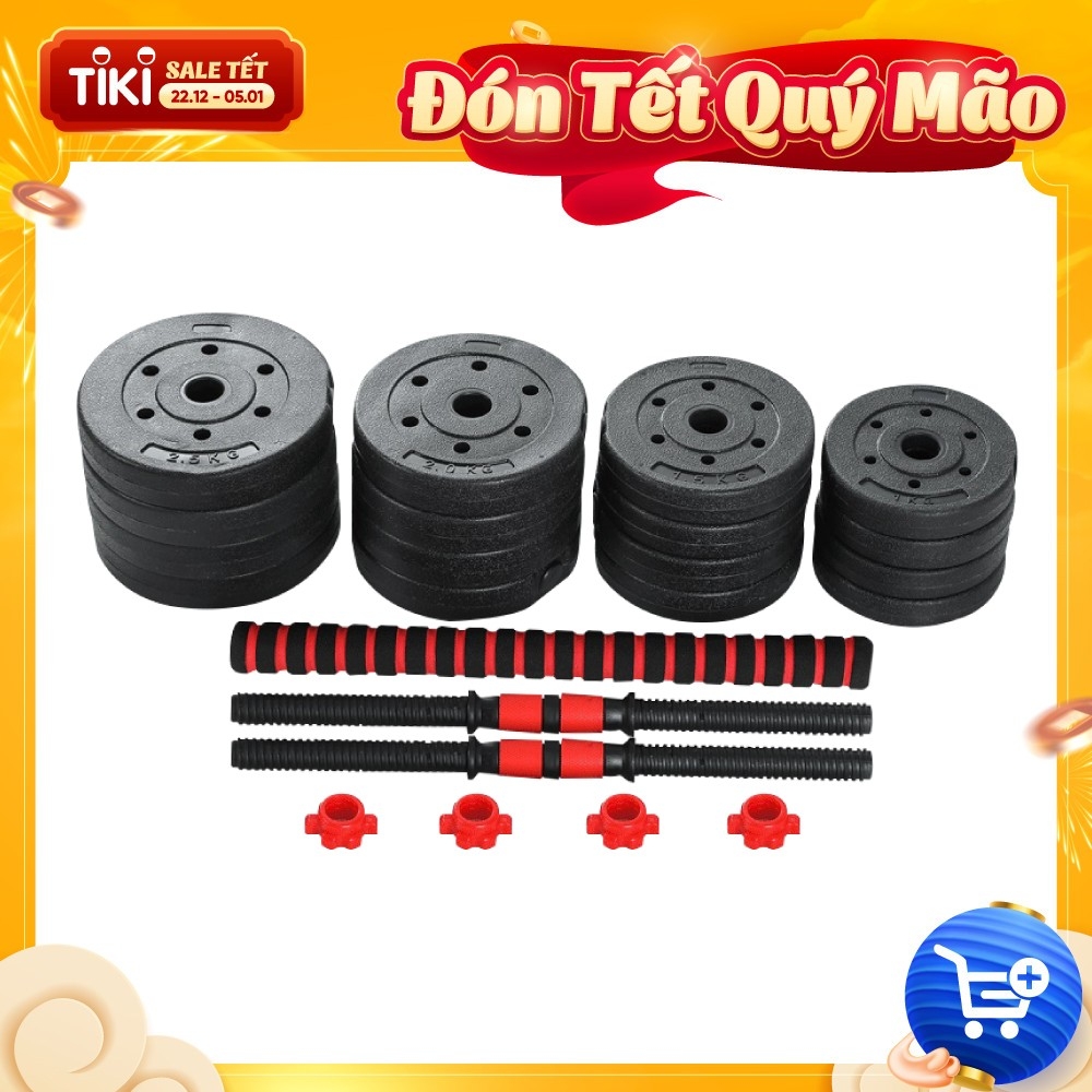 BỘ 40KG TẠ BG MIẾNG NHỰA ĐEN CAO CẤP ĐA NĂNG