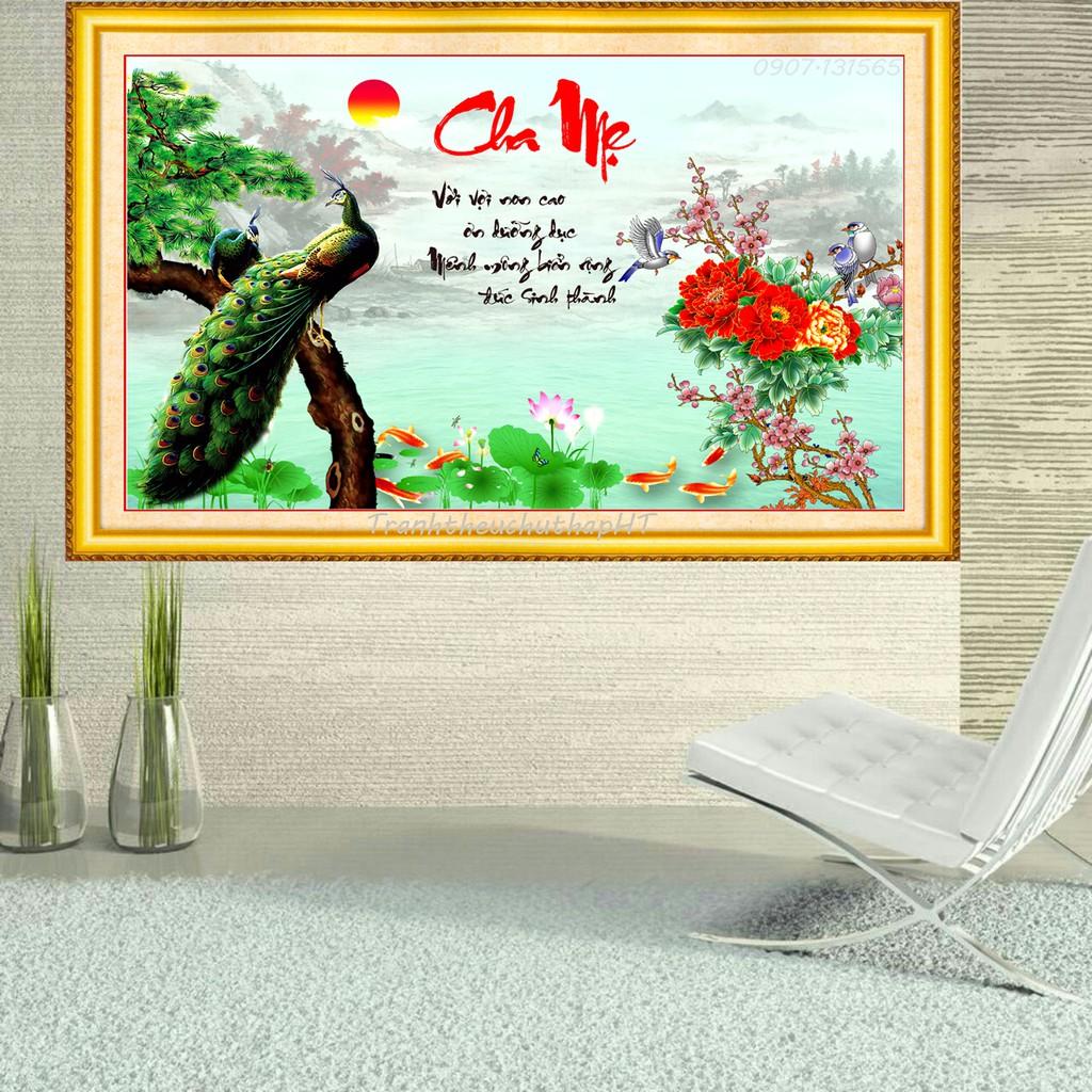 Tranh đính đá cha mẹ VS217 - tự đính