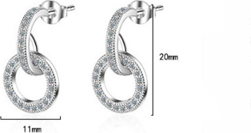 Bông tai vòng tròn nạm đá zircon BHBT283