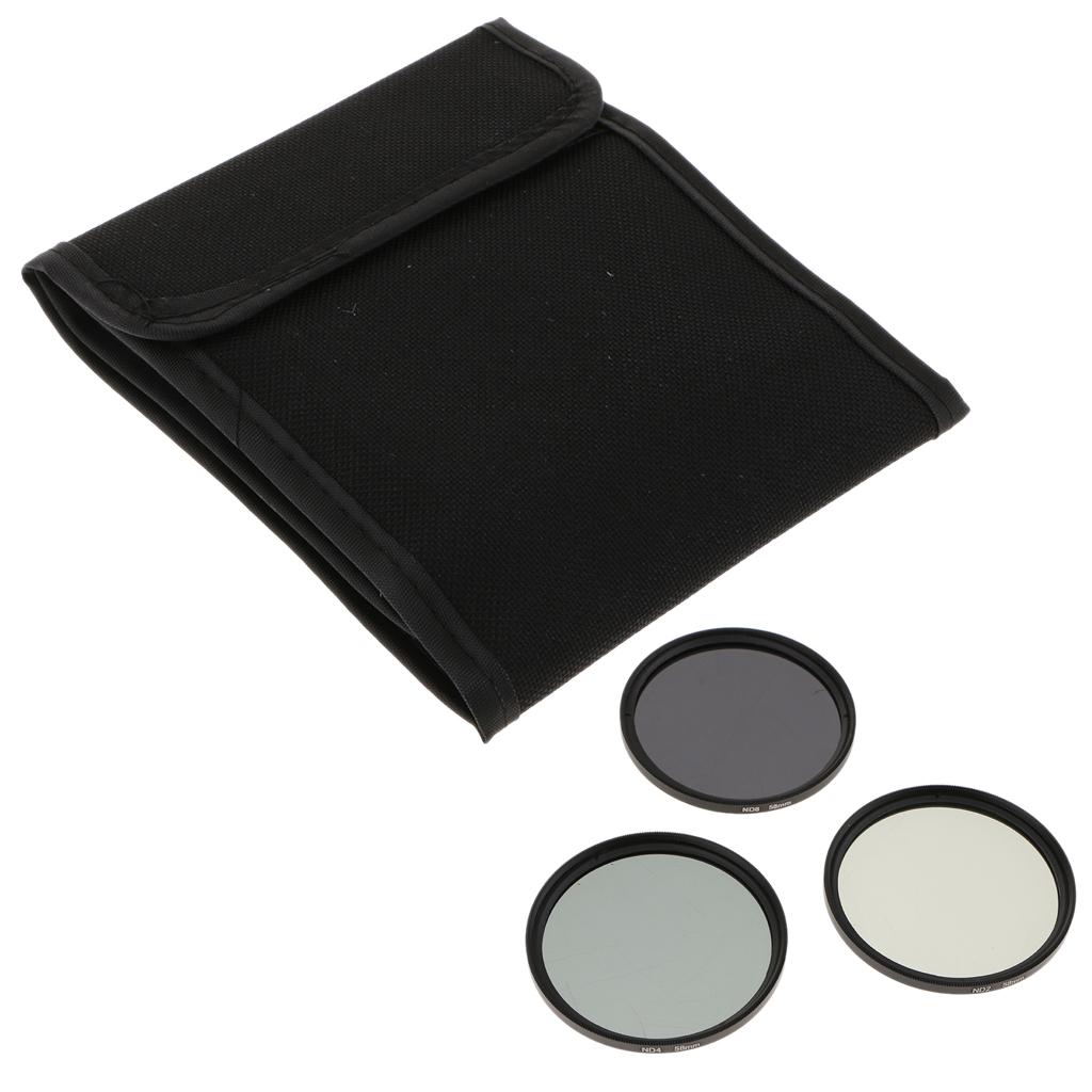 3-Piece Multi-Coated Glass Filter Kit  for 58mm DSLR Lens