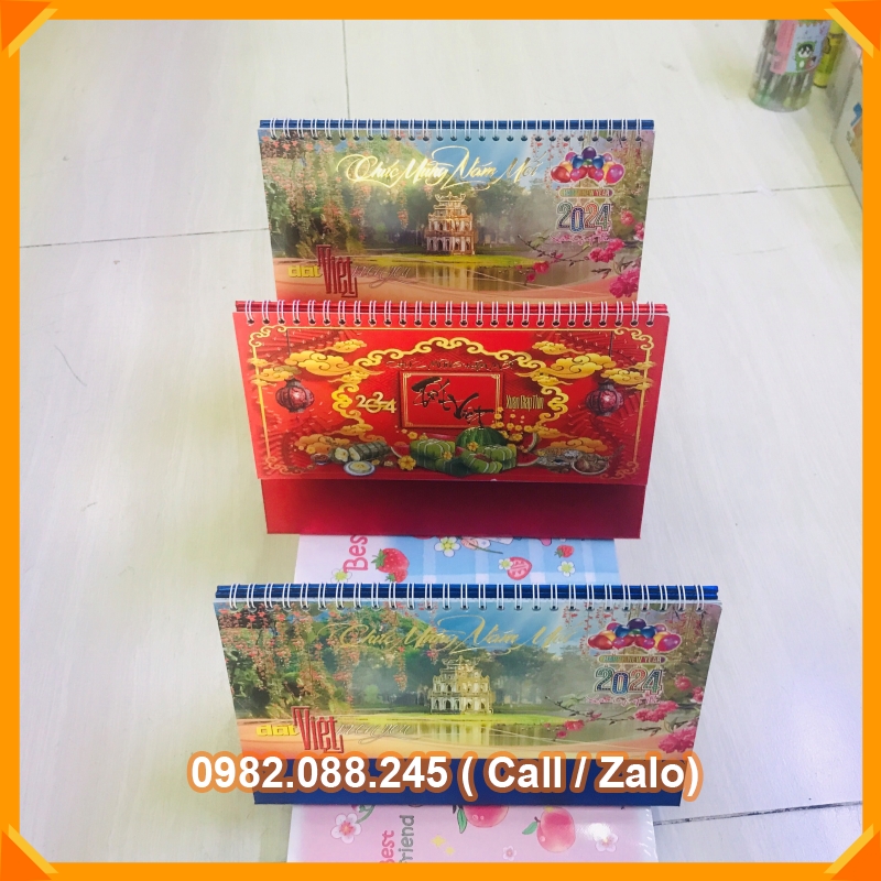 Lịch 2024 Để Bàn Lò Xo Cứng , Lịch Ghi Chú Ngày Tháng Năm Màu Sắc Cao Cấp Dễ Thương