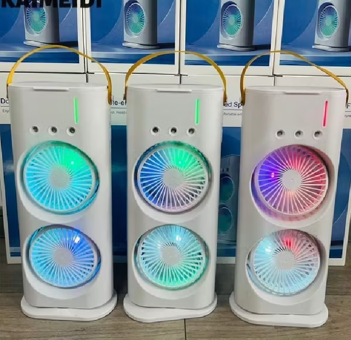Quạt phun sương 2 tầng đèn LED đổi màu điều khiển từ xa