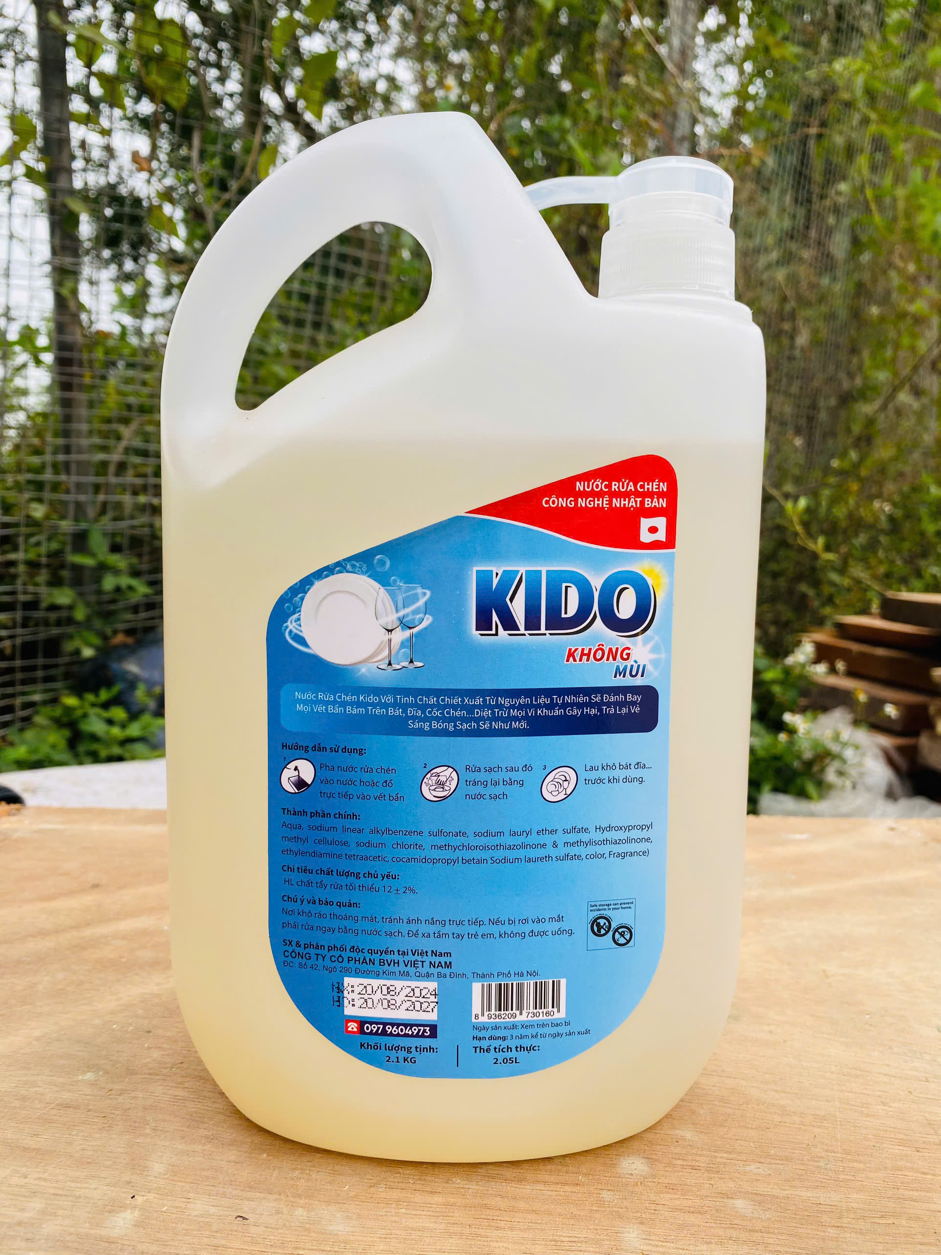 Nước Rửa Chén KIDO Không Mùi 2,1 Lít - Sạch Sẽ, An Toàn, Không Lo Hóa Chất