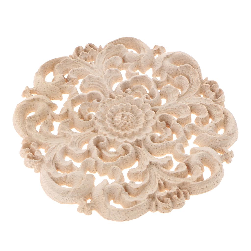 European Style Wood Round Carved Appligue For Furniture Decoration
