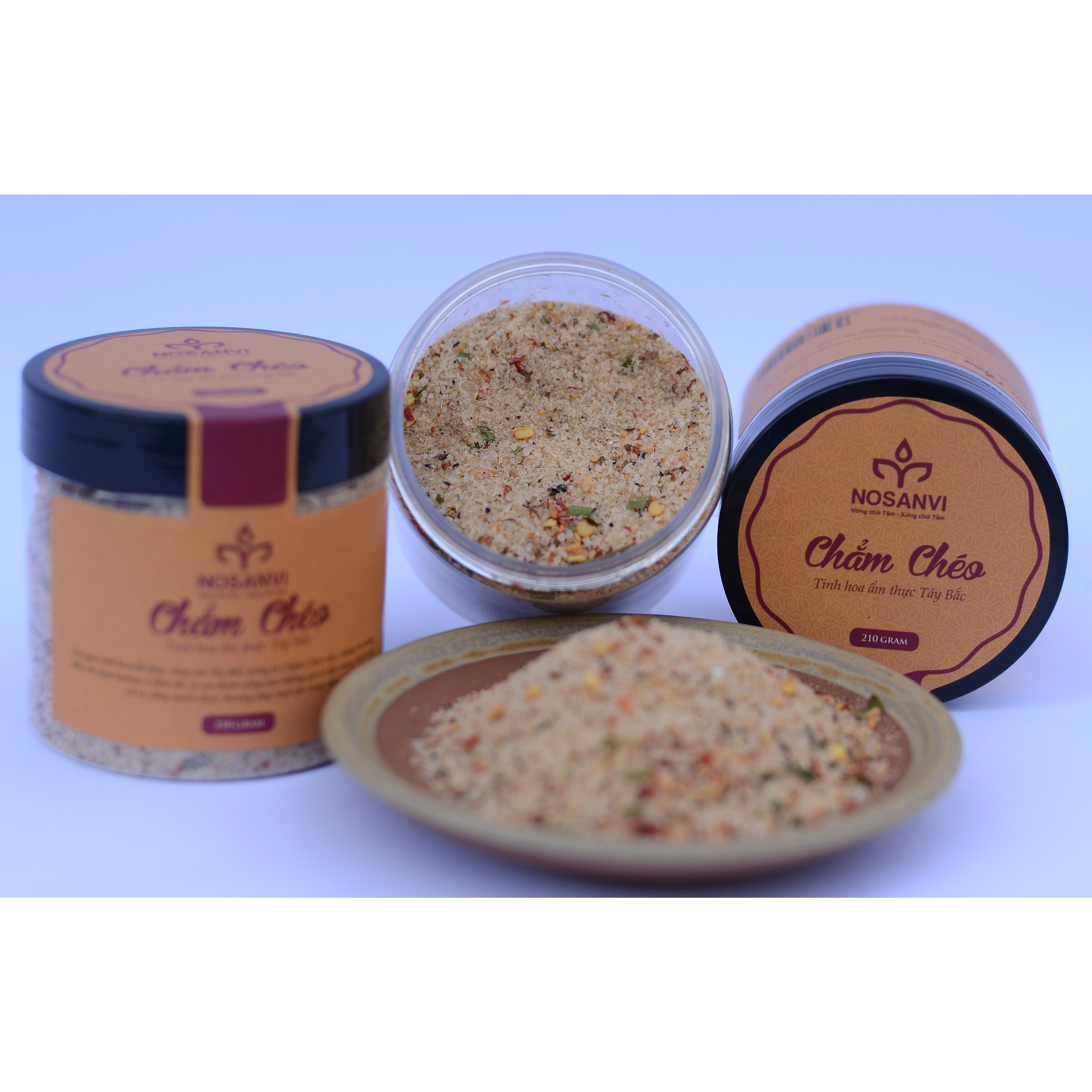 Combo 3 lọ muối Chẳm chéo Điện Biên - Tây Bắc chấm thịt luộc, trâu gác bếp ngon hàng chính hãng Công Ty.