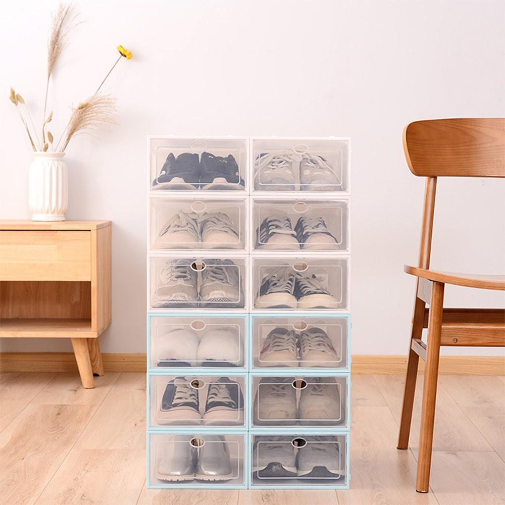 Hộp Đựng Giày Dép NẮP NHỰA TẮM LỚN S8 Chắc Chắn - Tủ Giầy Cứng Cáp Trong Suốt Có Nắp