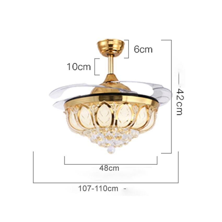 Đèn Quạt trang trí trần 3 màu 72w kiểu dáng sang trọng