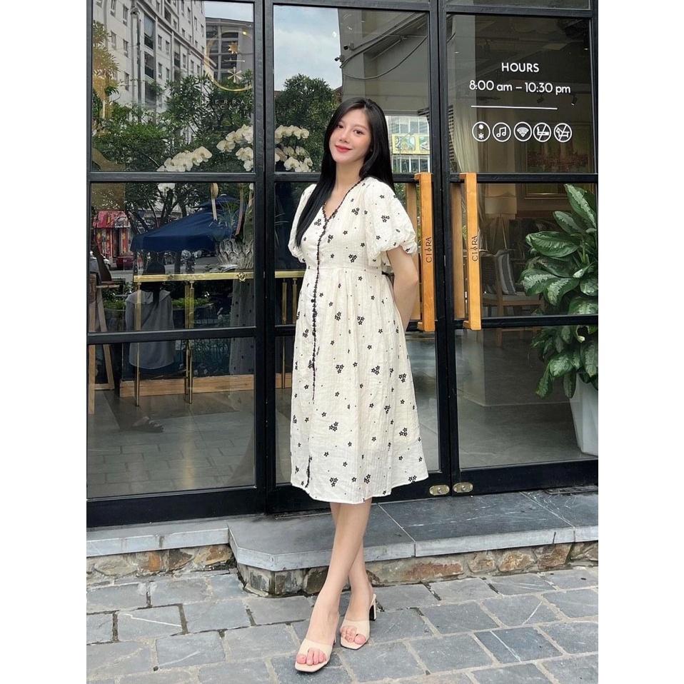 Váy Bầu Đẹp Phối Bèo Sang Trọng Mềm Mát Cho Mẹ Bầu Và Sau Sinh-đàm bầu hè