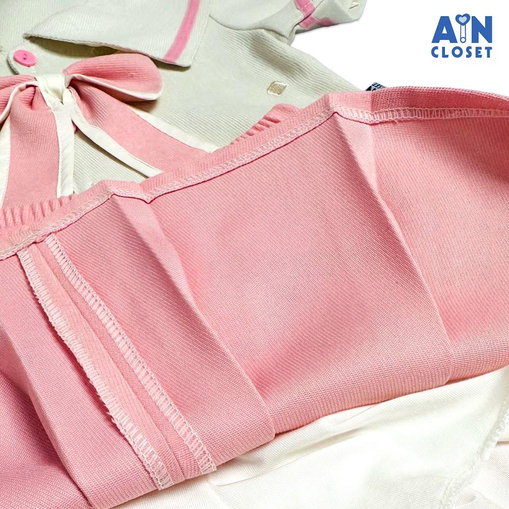 Set Áo váy bé gái họa tiết Hoa Thủy Thủy Hồng Nhung text - AICDBGNOAHUB - AIN Closet