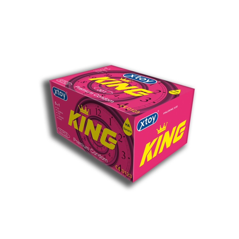 Bao cao su XTOY King 5in1, kéo dài thời gian quan hệ, gân gai, nhiều gel bôi trơn - Hộp 10 bcs