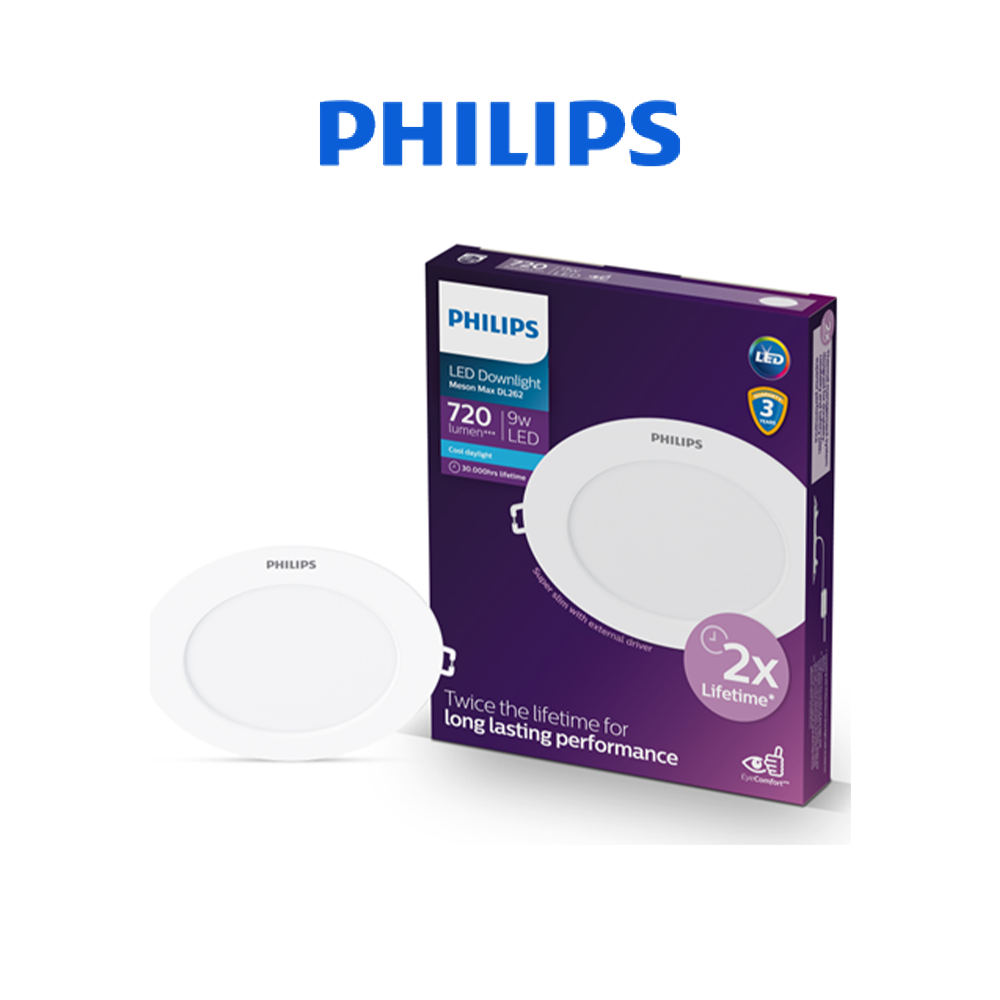 Bộ đèn âm trần Philips LED Max DL262 Max siêu mỏng- công suất (9W, 12W)