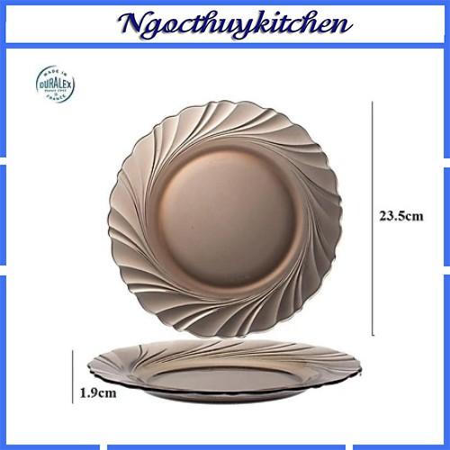 Dĩa thủy tinh cường lực nâu khói D3001C-D3002C-D3003C