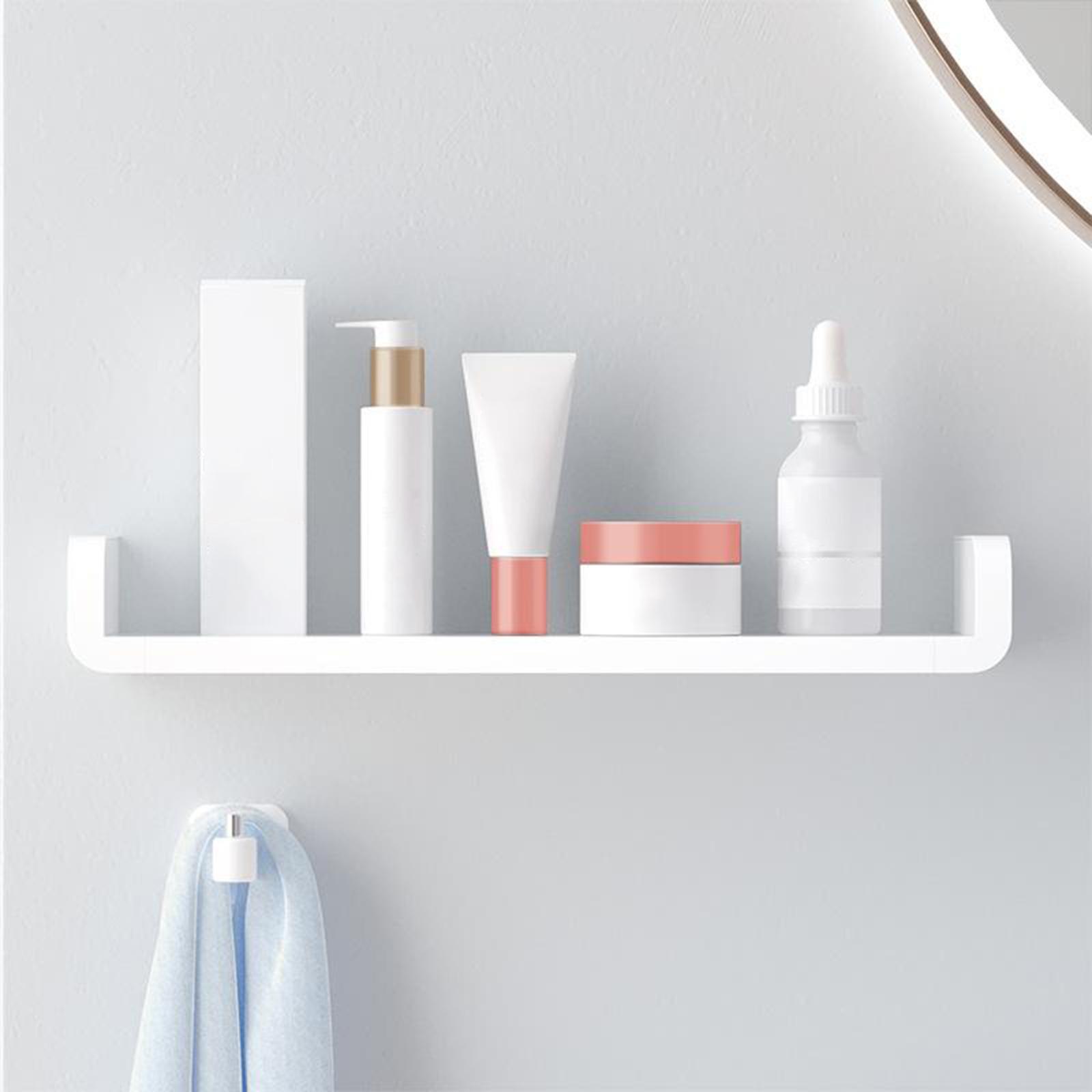 2X Floating Wall Shelves White for Bathroom Display Organizer 47cm
