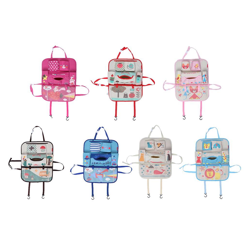 Cartoon Car Seat Back Multi-Pocket Storage Bag Organizer