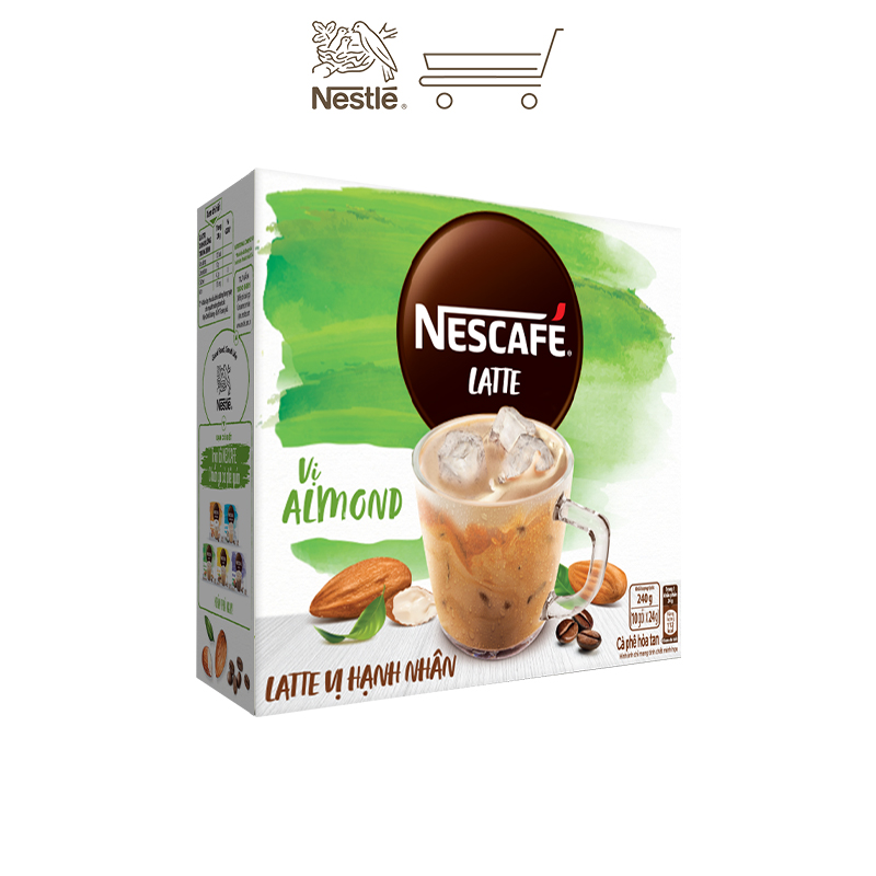 Combo 3 hộp cà phê hòa tan Nescafé Latte sữa hạt vị hạnh nhân