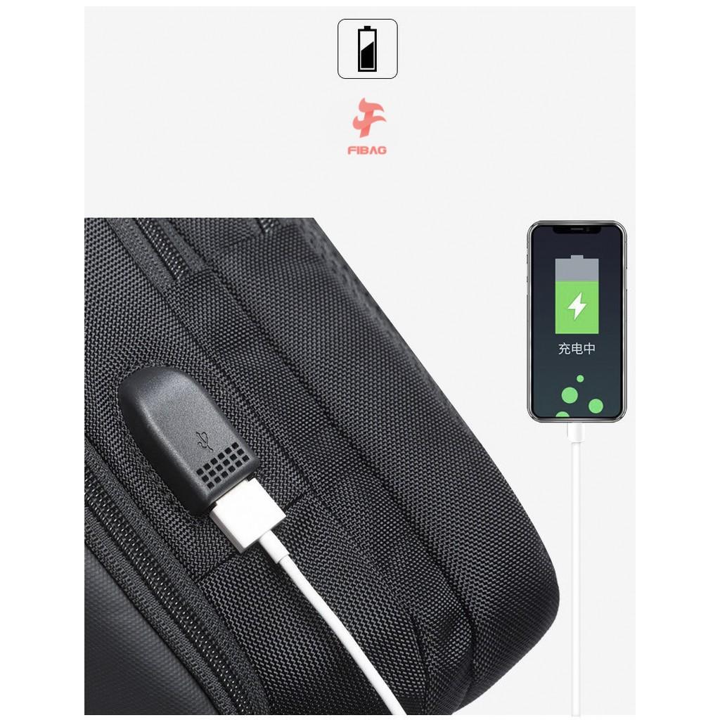 Túi Đeo Chéo Nam + USB BANGE FI18 (CHEST BAG) Cao Cấp - Chống Thấm Nước - Chính Hãng