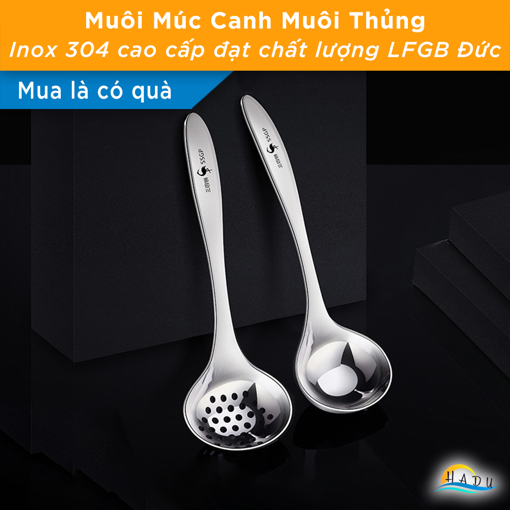 Muôi Vá Muỗng Múc Canh Thủng Lỗ Inox 304 Mini Nhỏ Cao Cấp Đạt Chất Lượng LFGB Đức SSGP