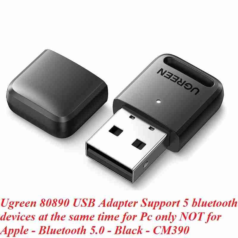 Ugreen UG80890CM390TK BT 5.0 Màu Đen USB nhận Bluetooth chuẩn 5.0 hổ trợ kết nối 5 thiết bị Bluetooth cùng lúc KHÔNG hổ trợ Apple - HÀNG CHÍNH HÃNG