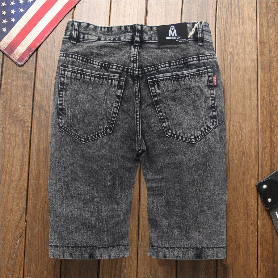 Quần short jean nam xám Q110 Muidoi