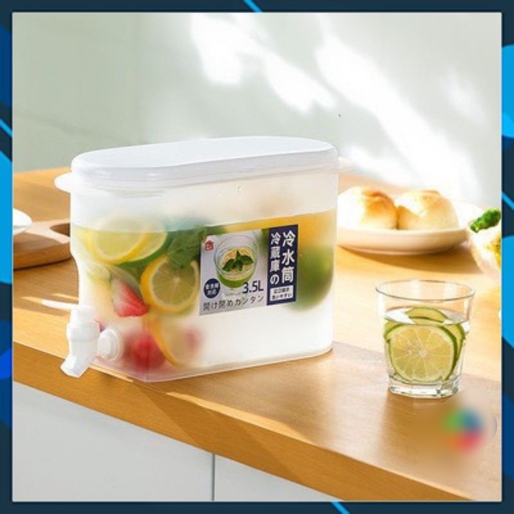 Bình đựng nước có vòi  3,5L , để tủ lạnh ,đựng nước trà ,detox ,nước trái cây tiện dụng và cao cấp ,chịu nhiệt cao 