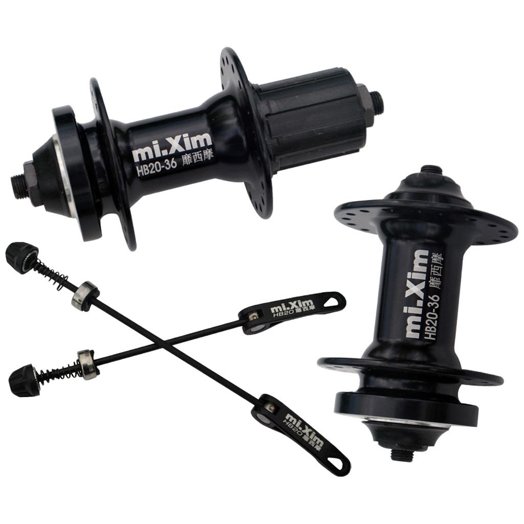 Bike Disc Brake Hubs Front Rear Bearings Hub Set w/ Lever 32H Cassette Hubs