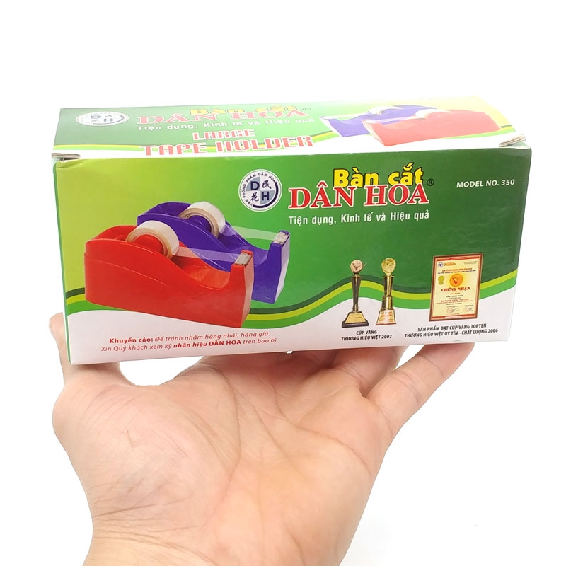 Cắt Băng Keo Để Bàn Dân Hoa 350 - Màu Xanh