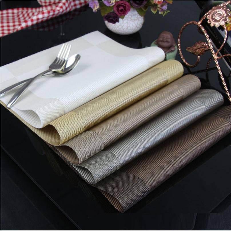 Bộ 4 Tấm lót bàn ăn PVD Polyester cao cấp sang trọng European Style 45x30cm Màu Xám