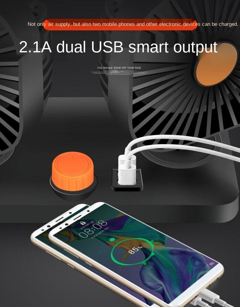 Quạt Làm Mát Tích Hợp Quạt Xoay 360 Độ 12v / 24v Cho Xe Hơi
