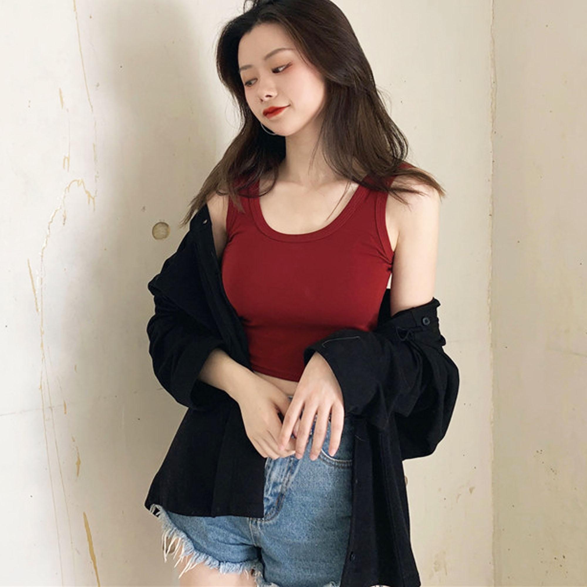 Áo ba lỗ áo sát nách croptop nữ, dáng áo ôm chất liệu thun gân cotton 100%, siêu co giãn thoáng mát và tiện lợi - MÀU TRẮNG