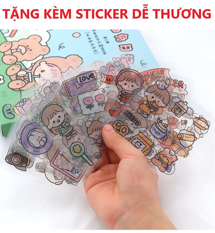 Hộp bút Túi Đựng Bút Trong Suốt Cỡ Lớn Chống Thấm Nước Phong Cách Hàn Quốc / Túi đựng đồ dùng cá nhân ,túi du lịch Tặng kèm sticker trang trí  - Hàng Chính Hãng