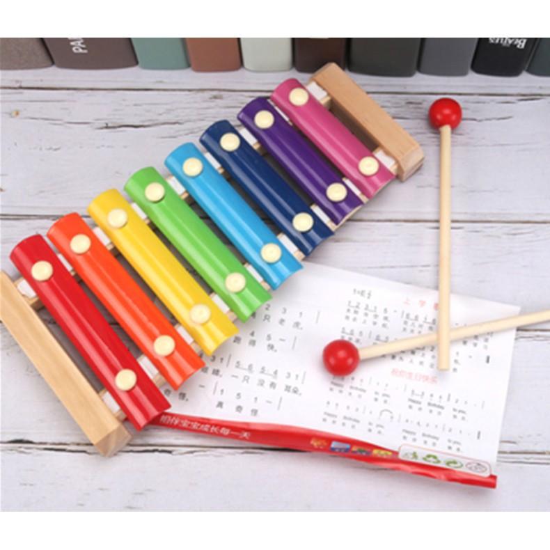 Đồ Chơi Gỗ Đàn 8 Thanh - Đàn Xylophone Phát Triển Khả Năng Cảm Quan, Cảm Thụ, Nhận Biết Cho Bé