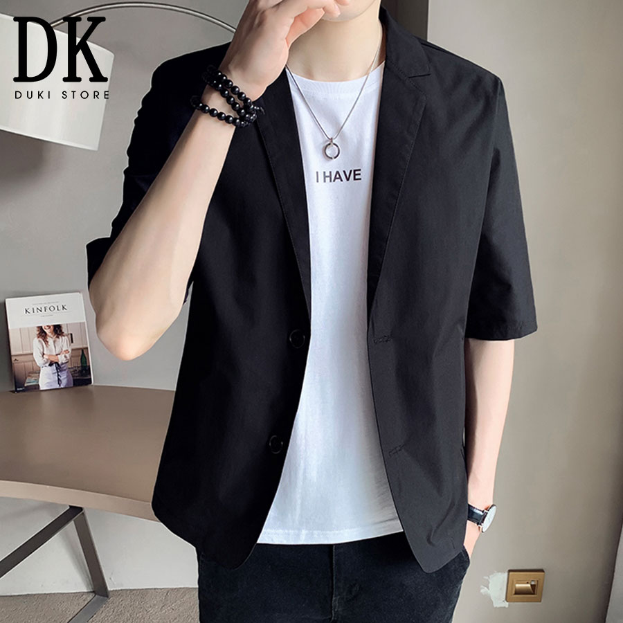 Áo vest nam, áo blazer nam 2 cúc Hàn Quốc màu đen thanh lịch LZB0012