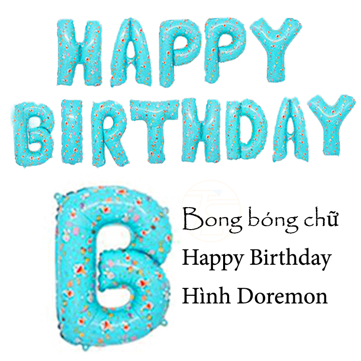 Bộ Bong bóng Happy Birthday trang trí sinh nhật thôi nôi mẫu gấu nâu cà rốt cho các bé - Quà tặng sinh nhật cho bé