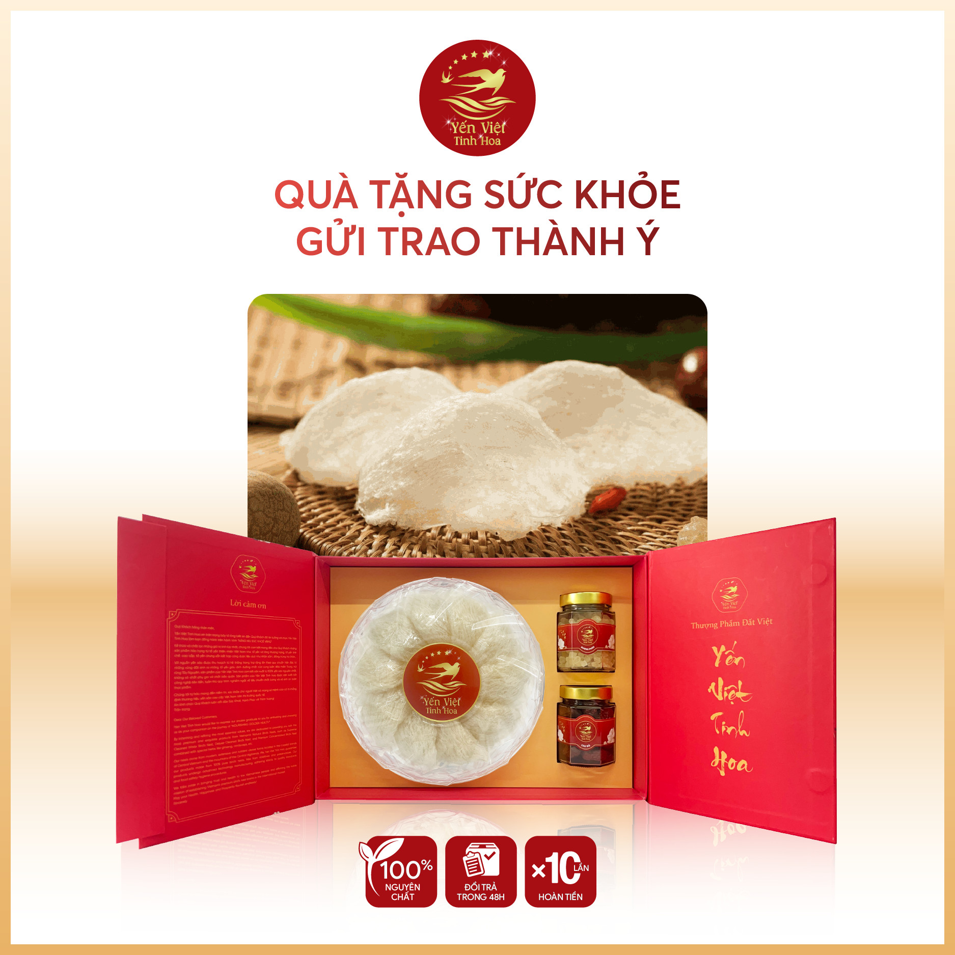 Tổ yến Tinh chế sợi 100 gram Yến Việt Tinh Hoa - Hàng chính hãng