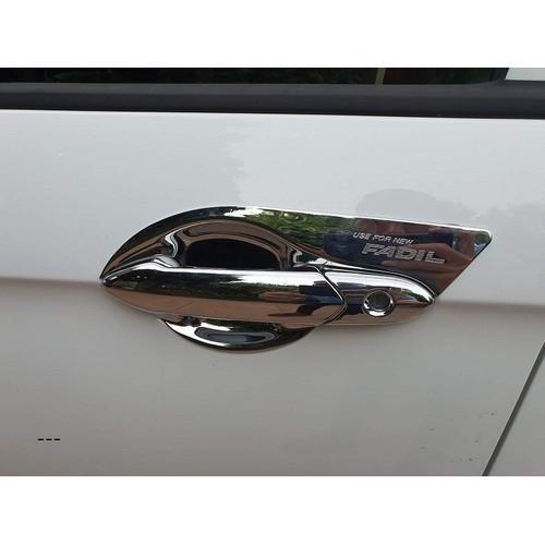 Bộ ốp tay nắm cửa xe Vinfast Fadil mạ Crom - Tặng miếng dán trong suốt chống xước hõm cửa