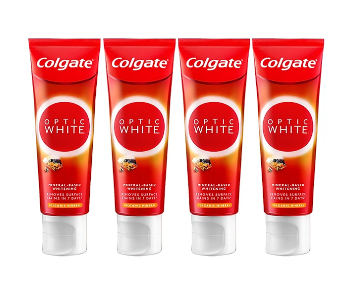 Bộ 4 kem đánh răng làm trắng răng Colgate Optic White từ khoáng núi lửa 100g