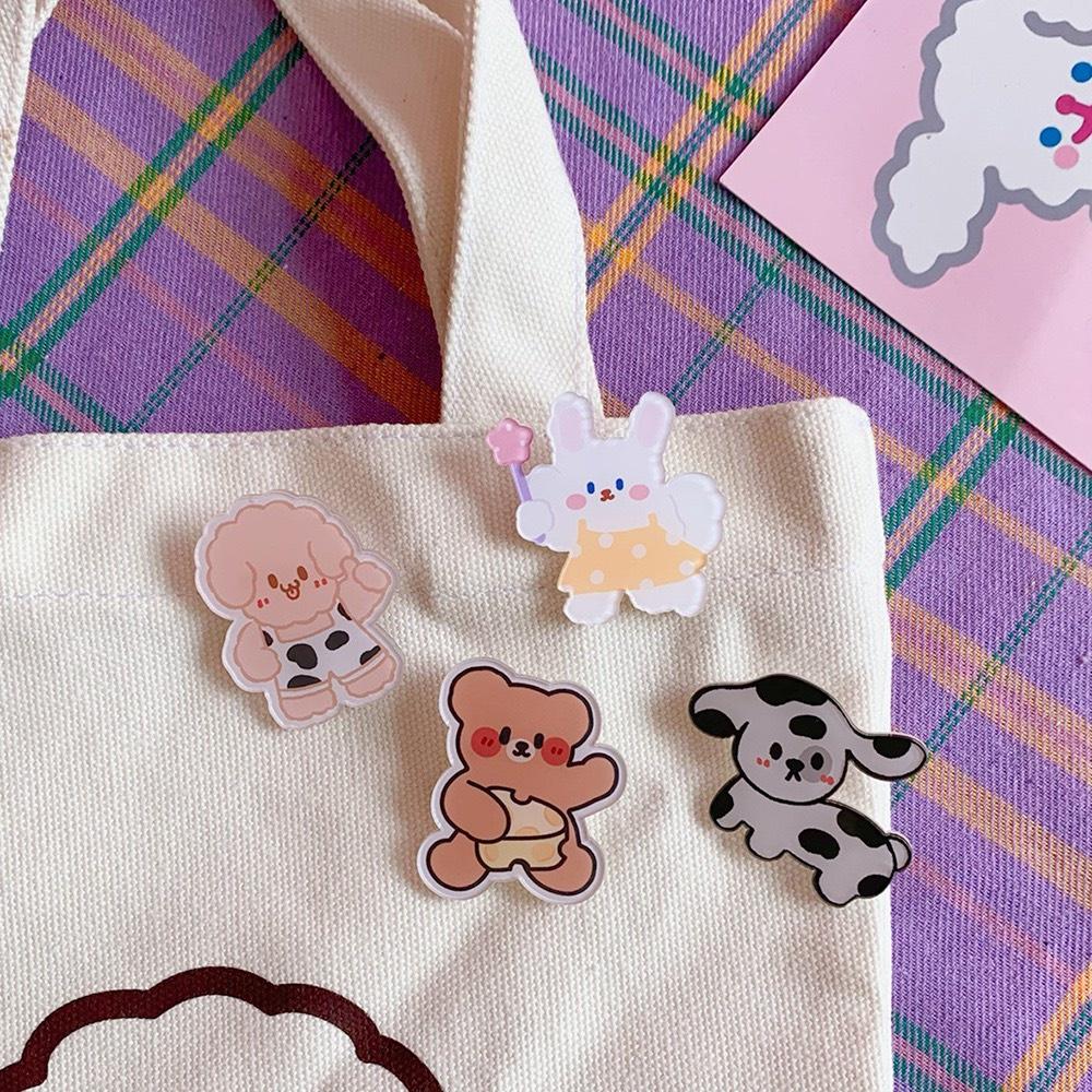 Phụ kiện cài trang trí balo Sticker dễ thương pin cài balo túi vải cute