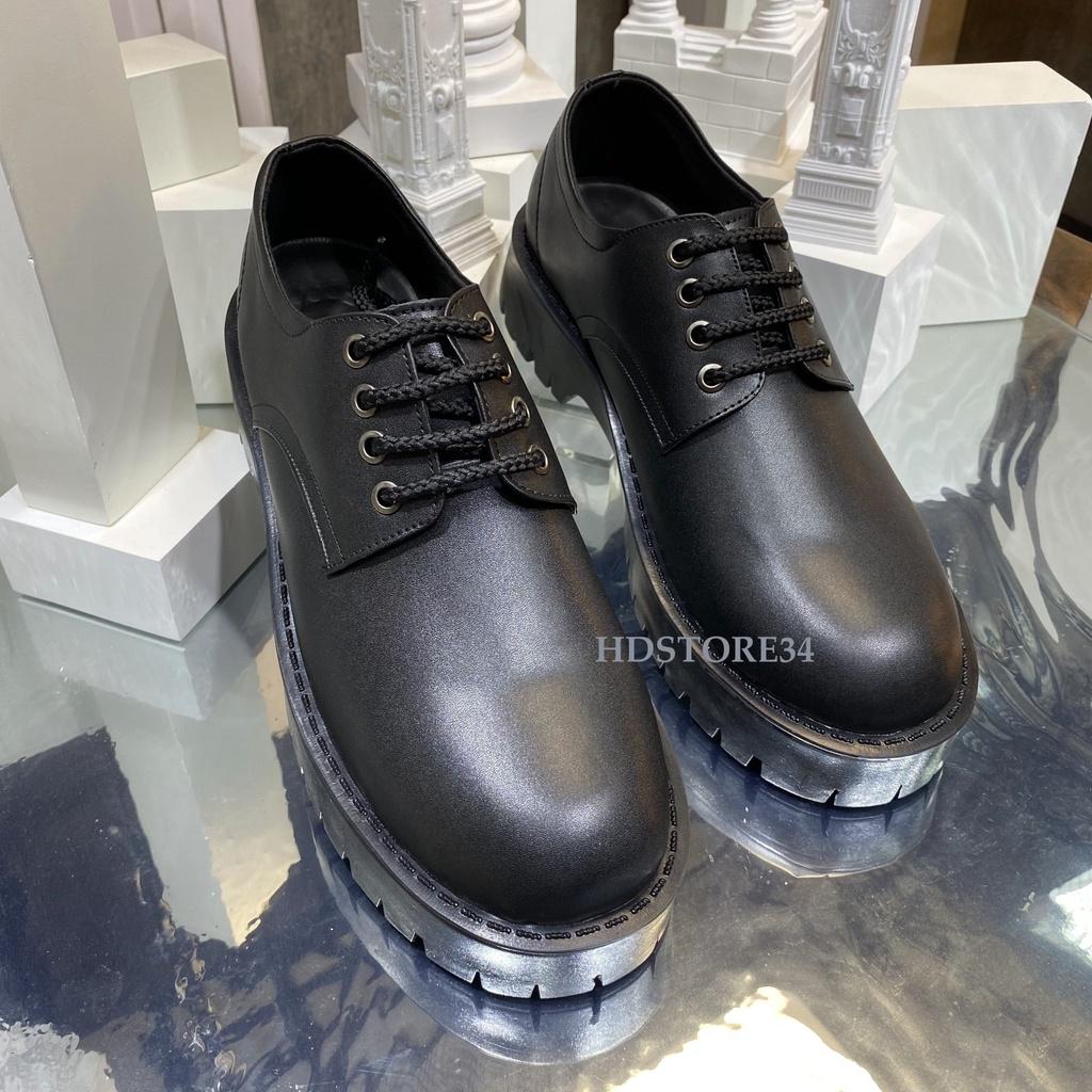 Giày Chunky Derby Mũi Tròn trơn Đế Cao Bản Khủng
