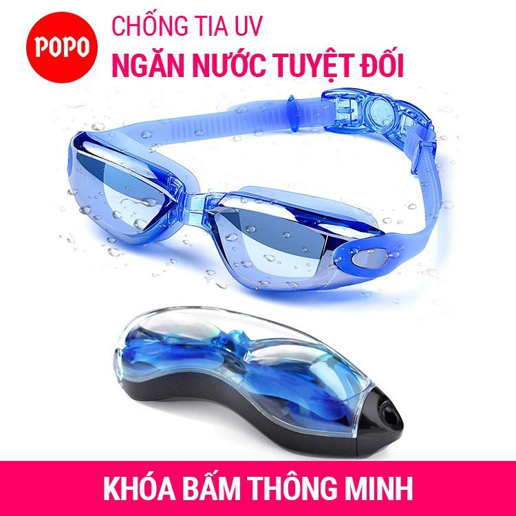 Kính bơi người lớn cản tia UV với mắt kiếng bơi tráng gương POPO2360 cho thi đấu cho nam nữ cho bé từ 8 tuổi